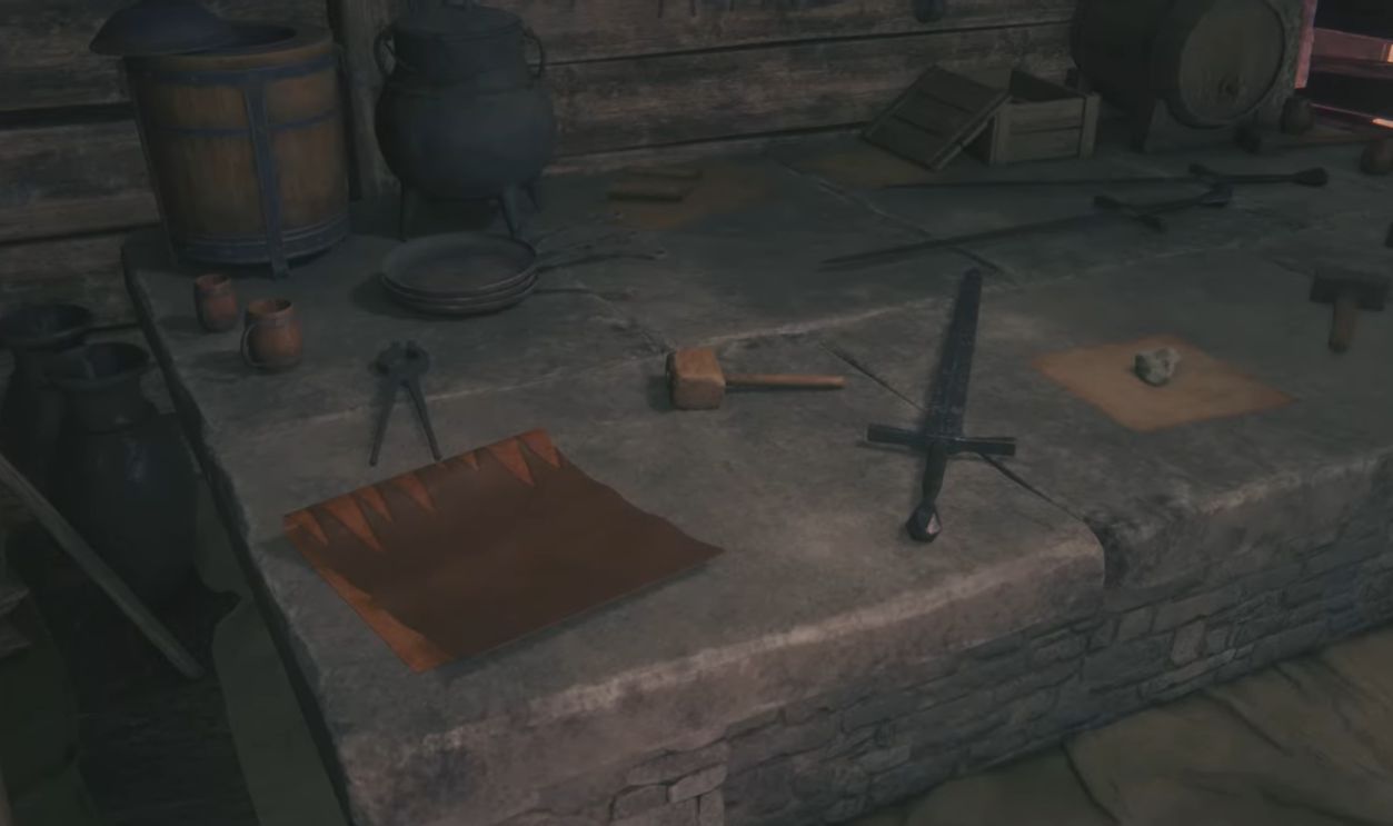 Sword displayed on slab