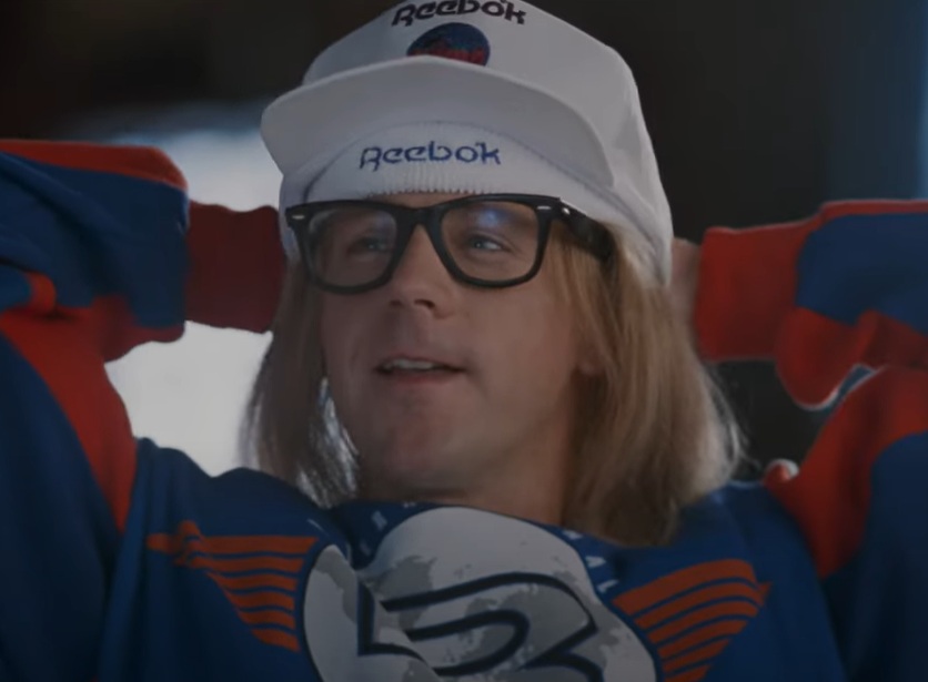 A visually captivating still taken from a pivotal moment in the film Wayne's World (1992)