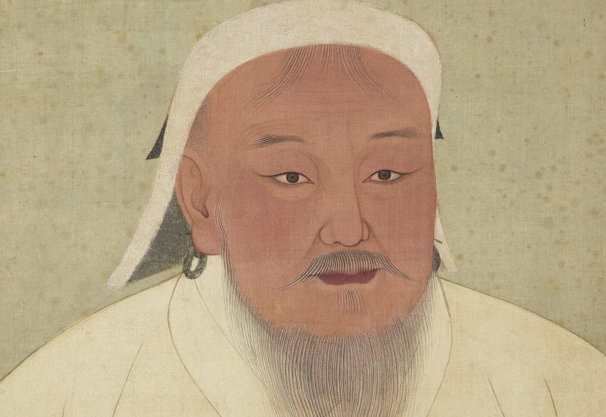 Genghis Khan portrait in white