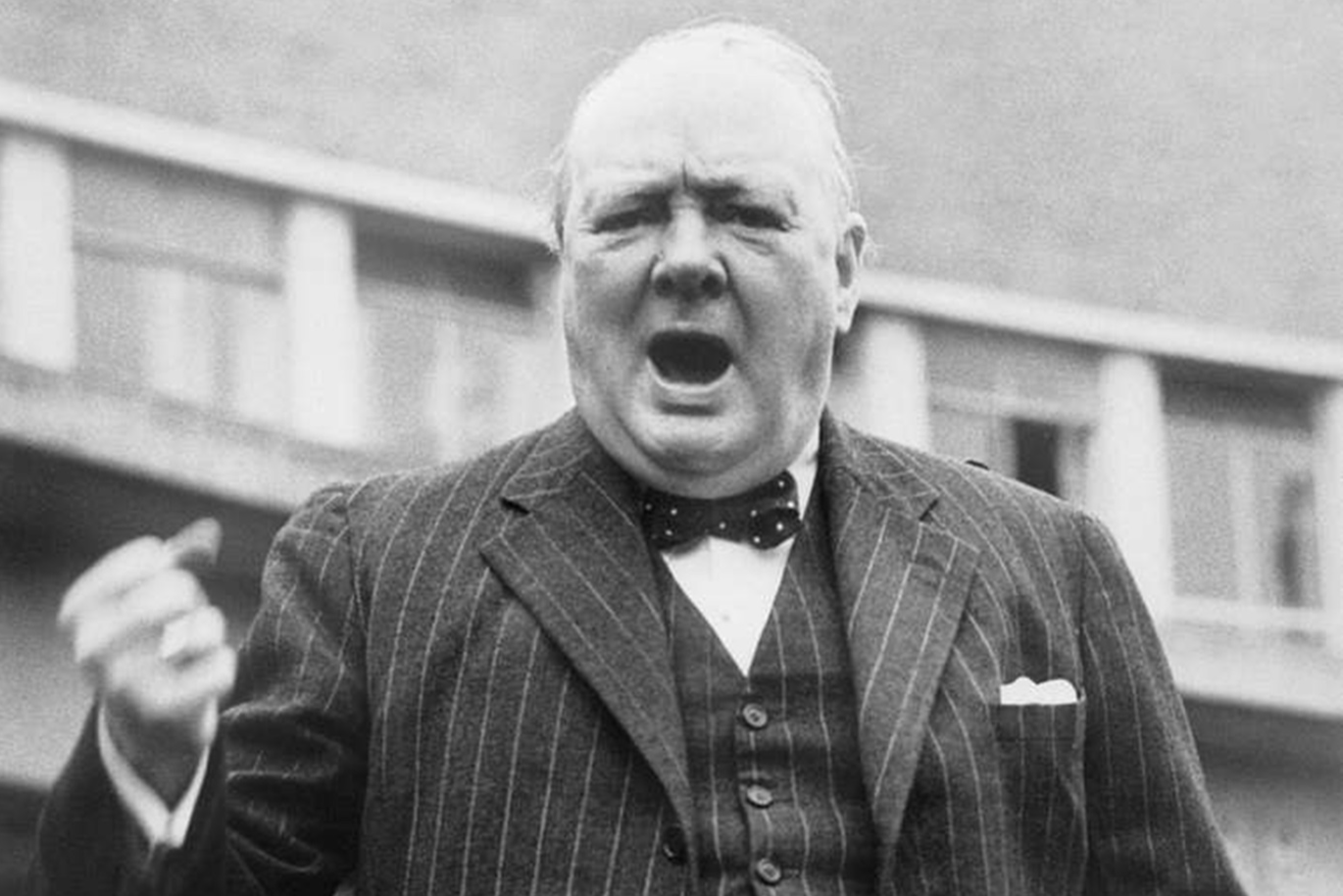 Winston Churchill during the General Election Campaign in 1945