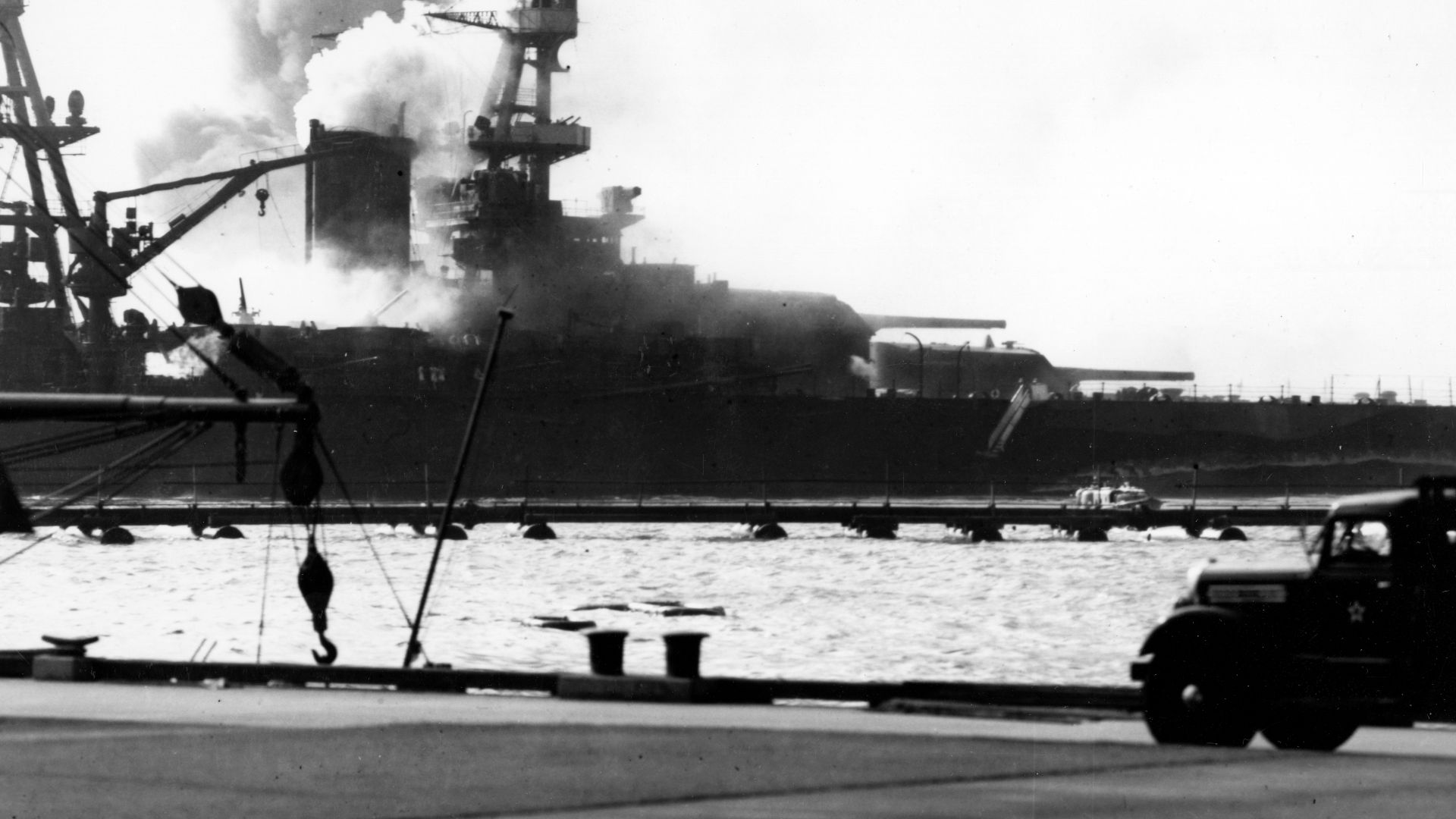 File:USS Nevada burning-Pearl Harbor.jpg
