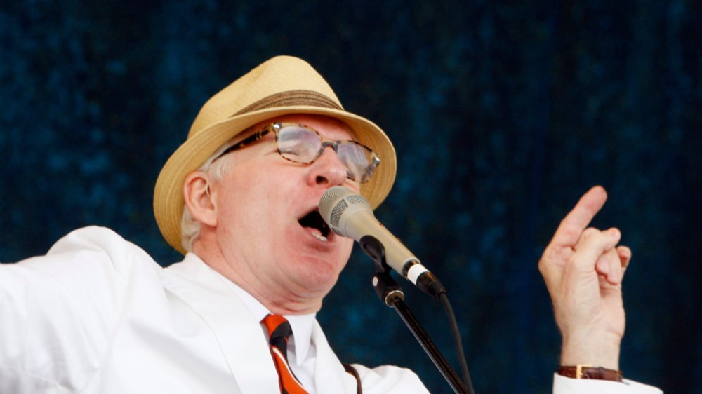 Steve Martin performs on stage at the 2010 New Orleans Jazz and Heritage Festival