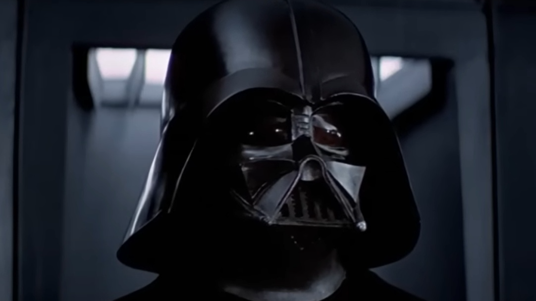 A visually captivating still taken from a pivotal moment in the film Star Wars: Episode IV – A New Hope (1977)