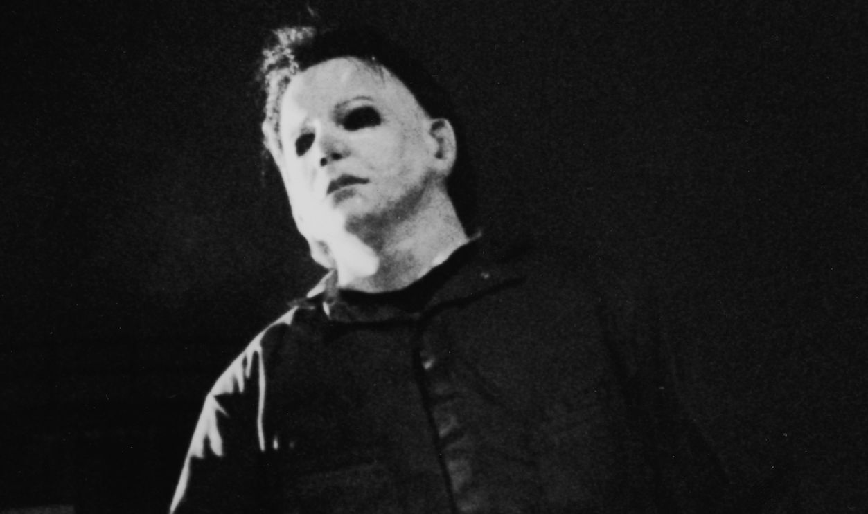 Actor Tony Moran, as masked kiler Michael Myers, wields a knife in a still from the horror film, 'Halloween,' directed by John Carpenter, 1978.