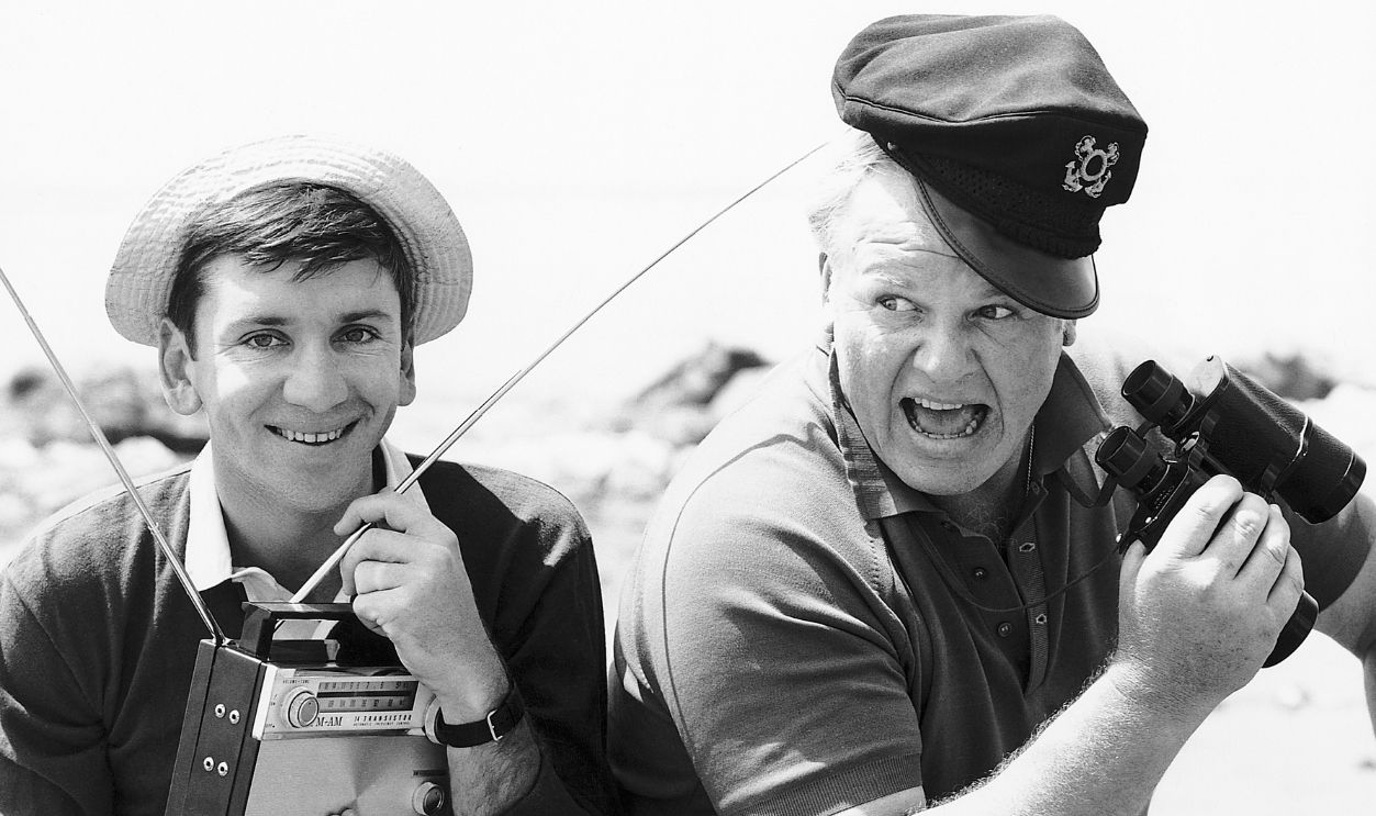 Gilligan and The Captain Sitting on Rock Gilligan's Island 1964-1967