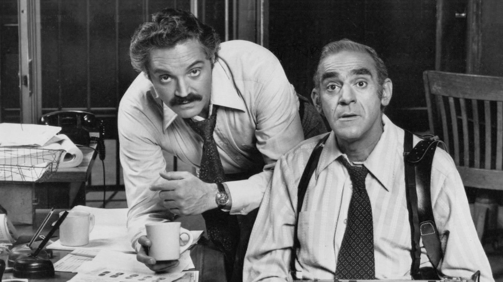 File:Hal Linden Abe Vigoda Barney Miller 1975.JPG