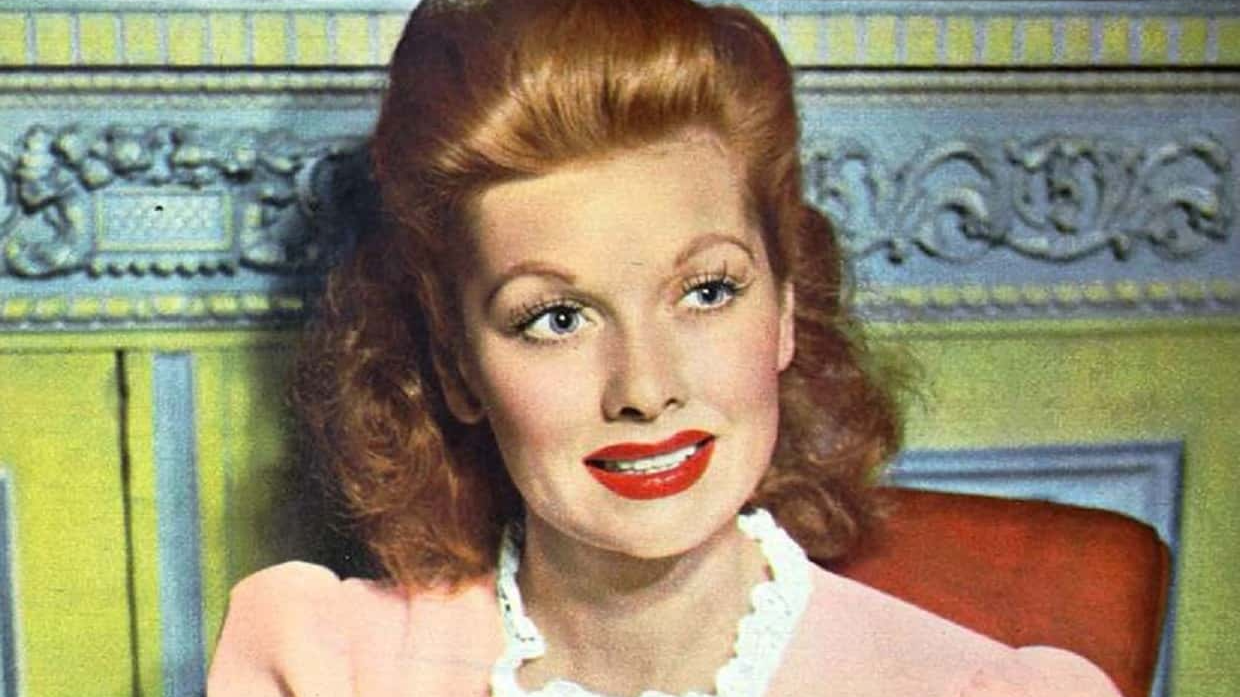 Lucille Ball in pink top
