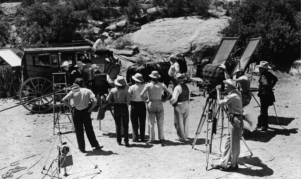 Film Crew Shoots Stagecoach Scene