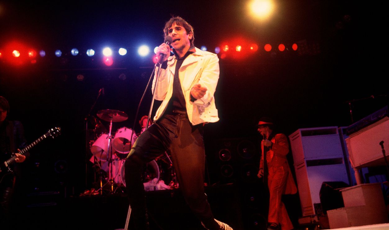 Peter Wolf of the J Geils Band at the Poplar Creek Music Theater in Hoffman Estates, Illinois, August 20, 1982.