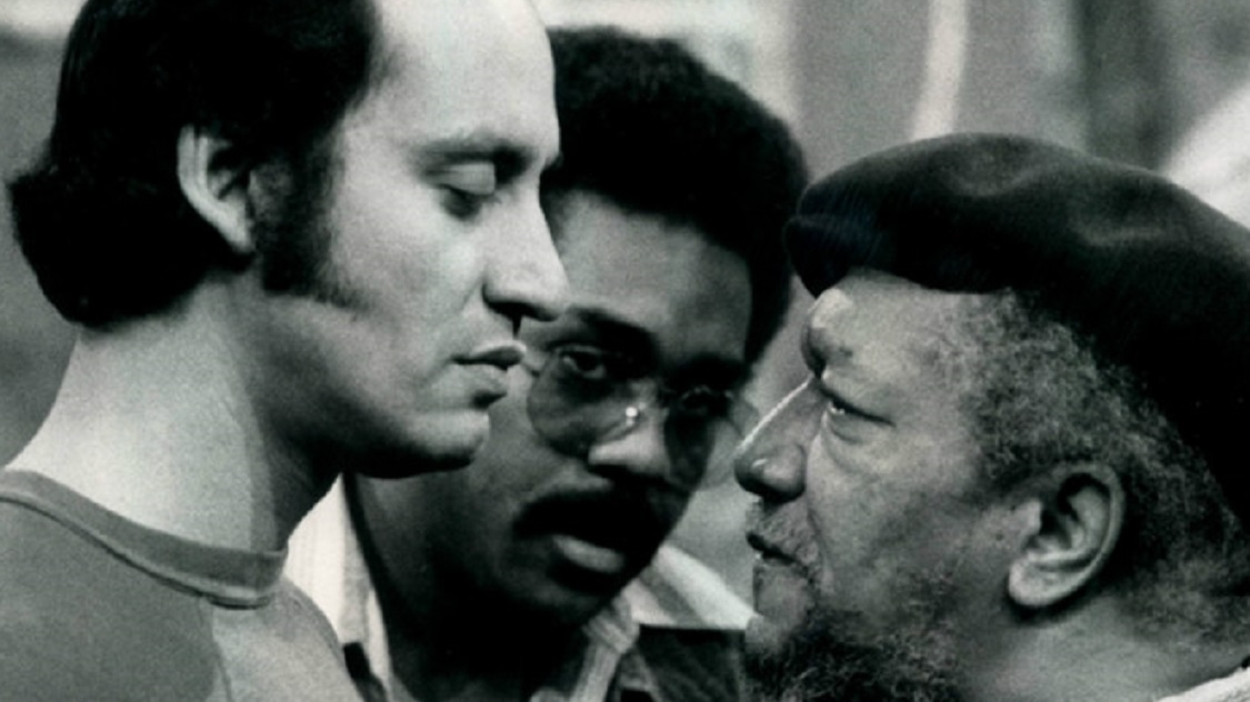 Publicity photo of Redd Foxx, Demond Wilson and Gregory Sierra in Sanford and Son. - 1974