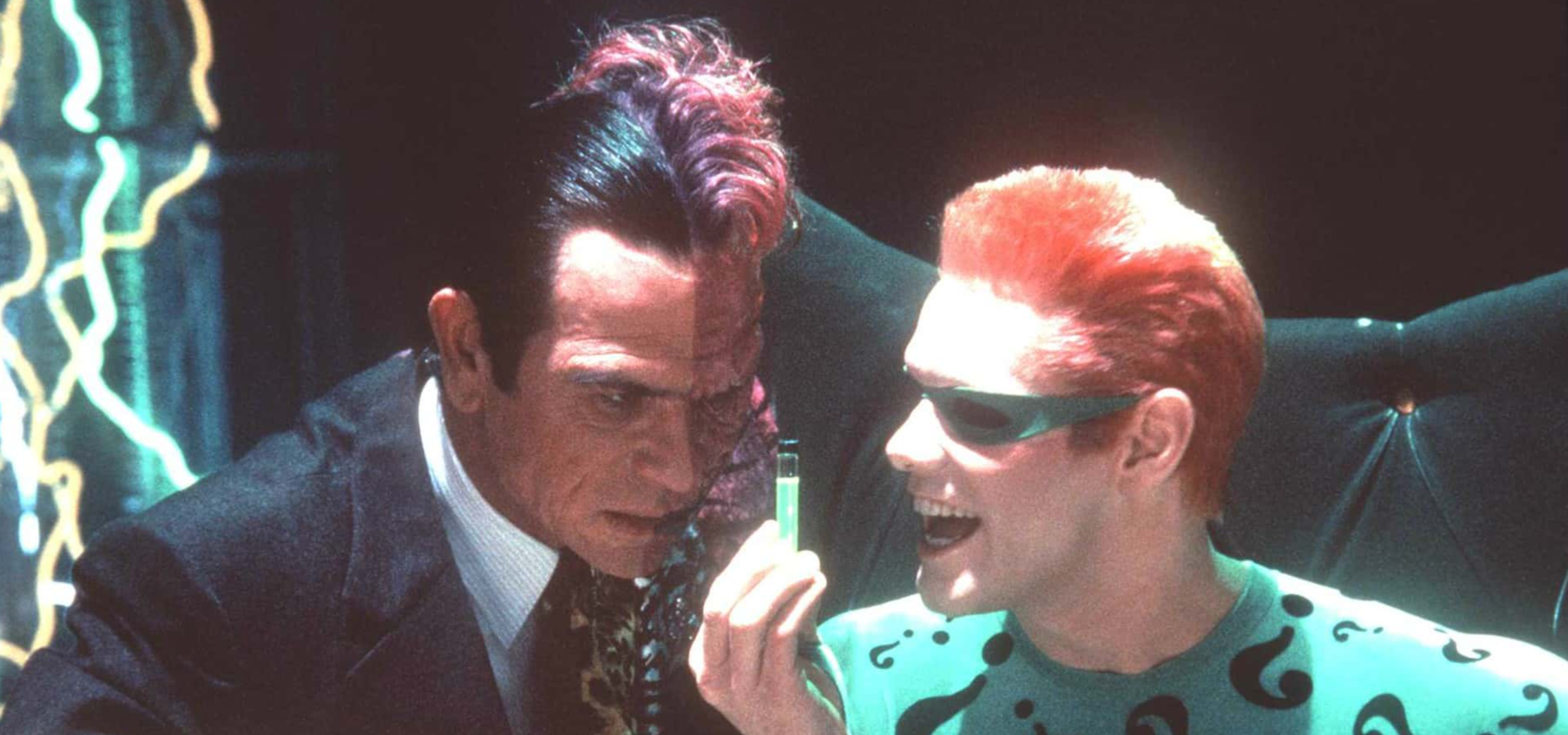 (TOMMY LEE JONES) AND THE RIDDLER(JIM CARREY)
