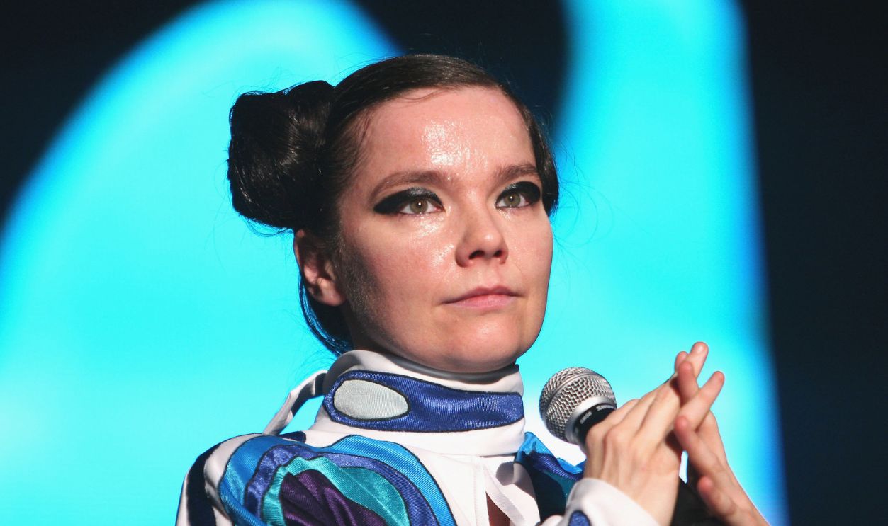 Bjork performs on stage at