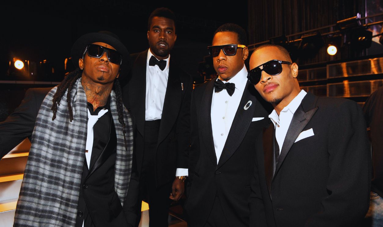 Gettyimages - 130507550, 51st Annual GRAMMY Awards - Backstage and Audience Lil Wayne, T.I., Jay-Z, Kanye West backstage at the 51st Annual GRAMMY Awards at the Staples Center on February 8, 2009 in Los Angeles, California.