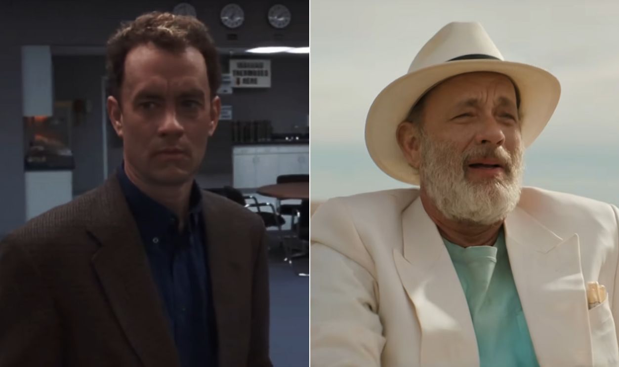 Screenshot from Cast Away (2000) and Finch (2021