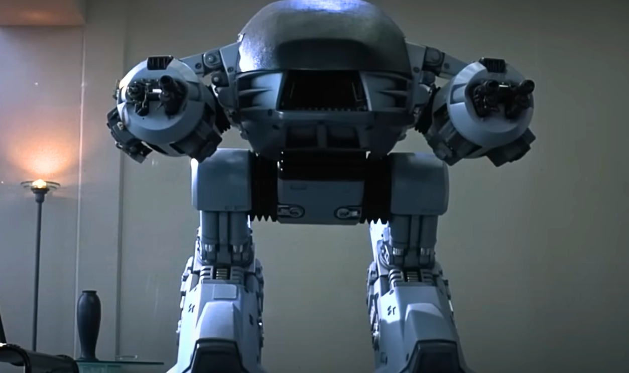 Screenshot of ED-209 from RoboCop (1987)