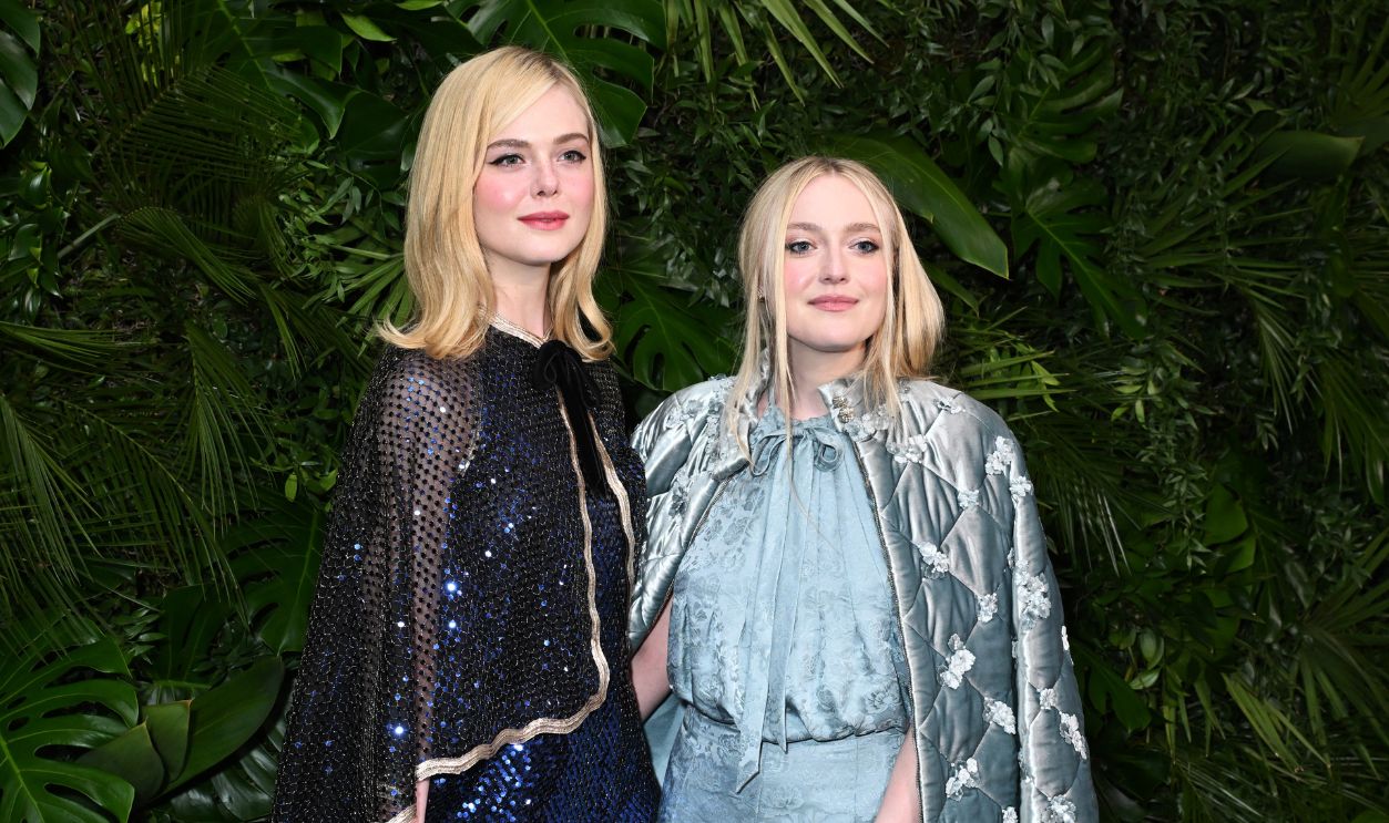 Elle Fanning, Dakota Fanning at the CHANEL and Charles Finch Pre-Oscar Awards Dinner held at The Polo Lounge on March 01, 2025 in Beverly Hills, California.