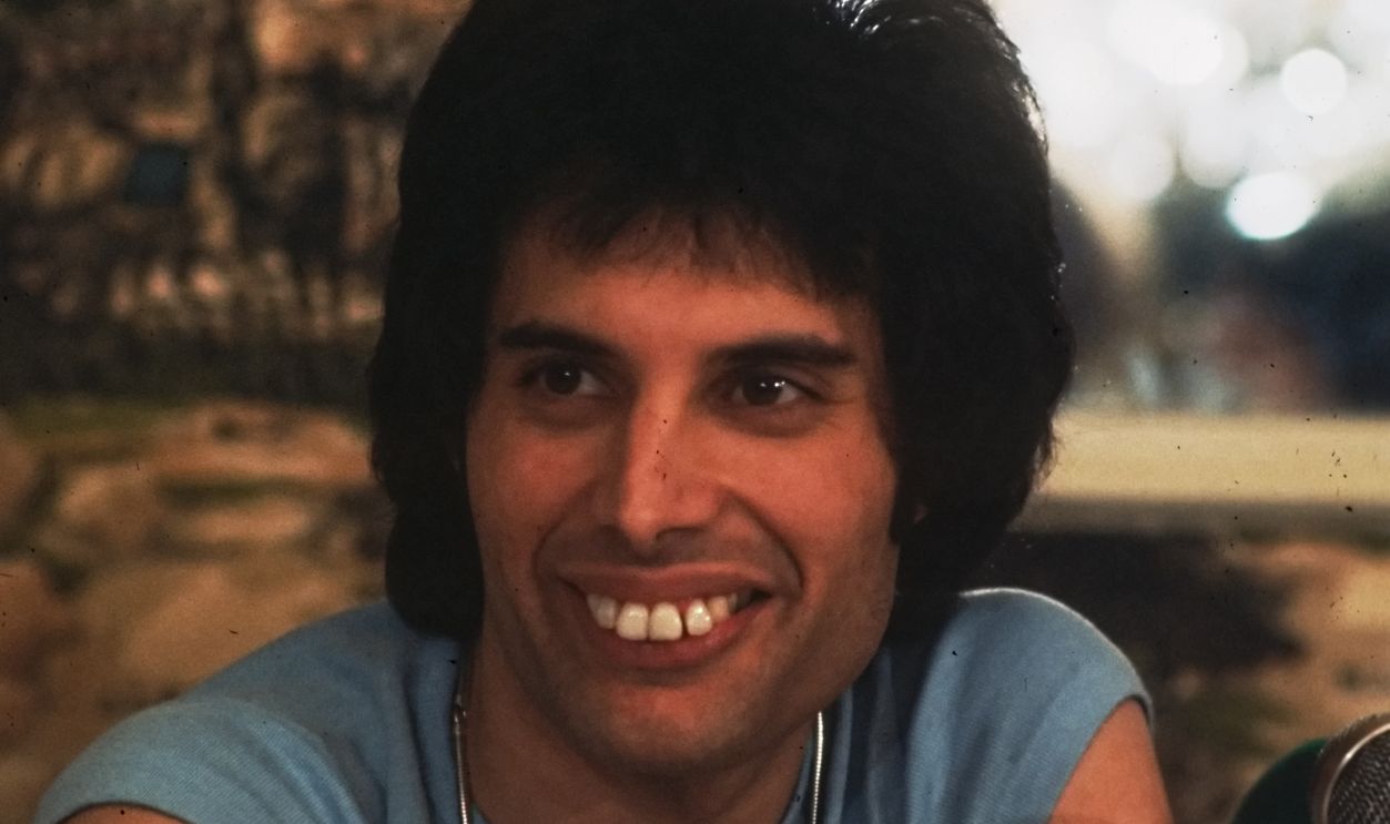 Singer Freddie Mercury (1946 - 1991) of British rock band Queen during a press conference for the launch of their seventh album, 'Jazz', 1st November 1978.