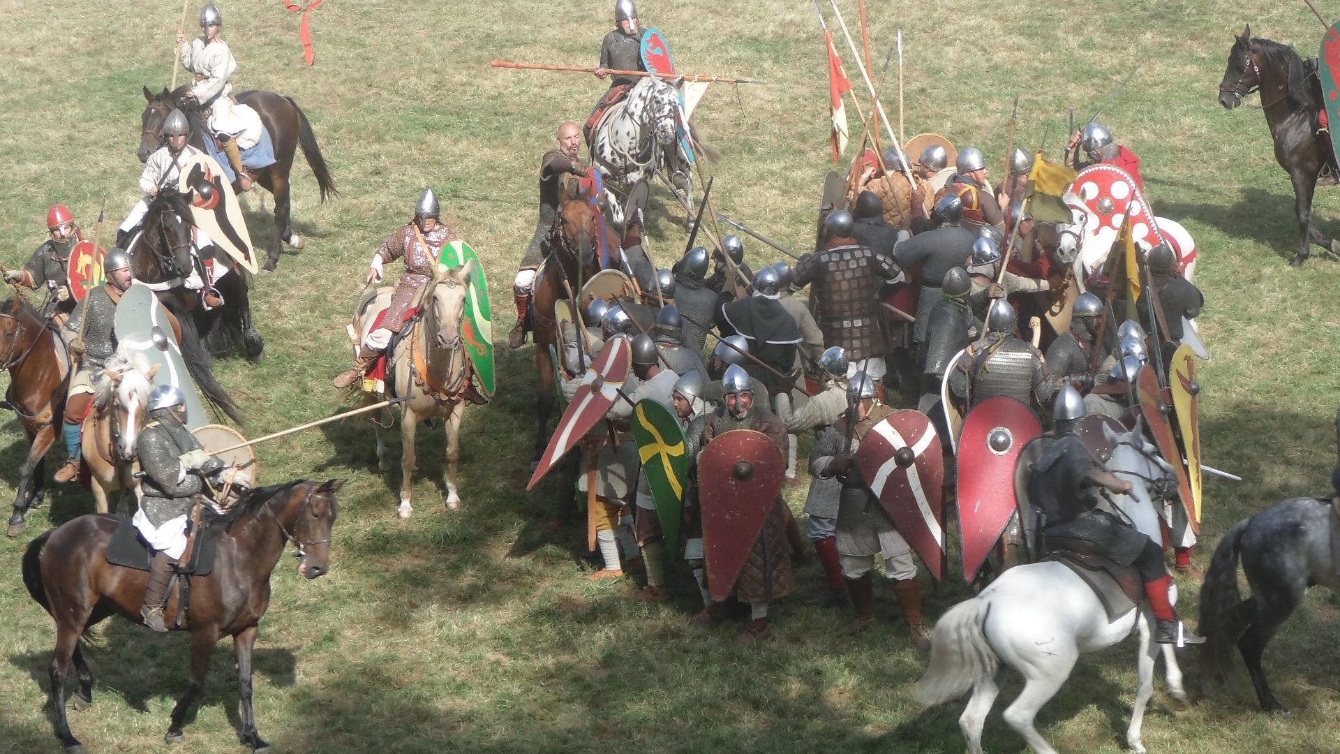 File:Norman infantry and cavalery (xi century) Falaise.jpg