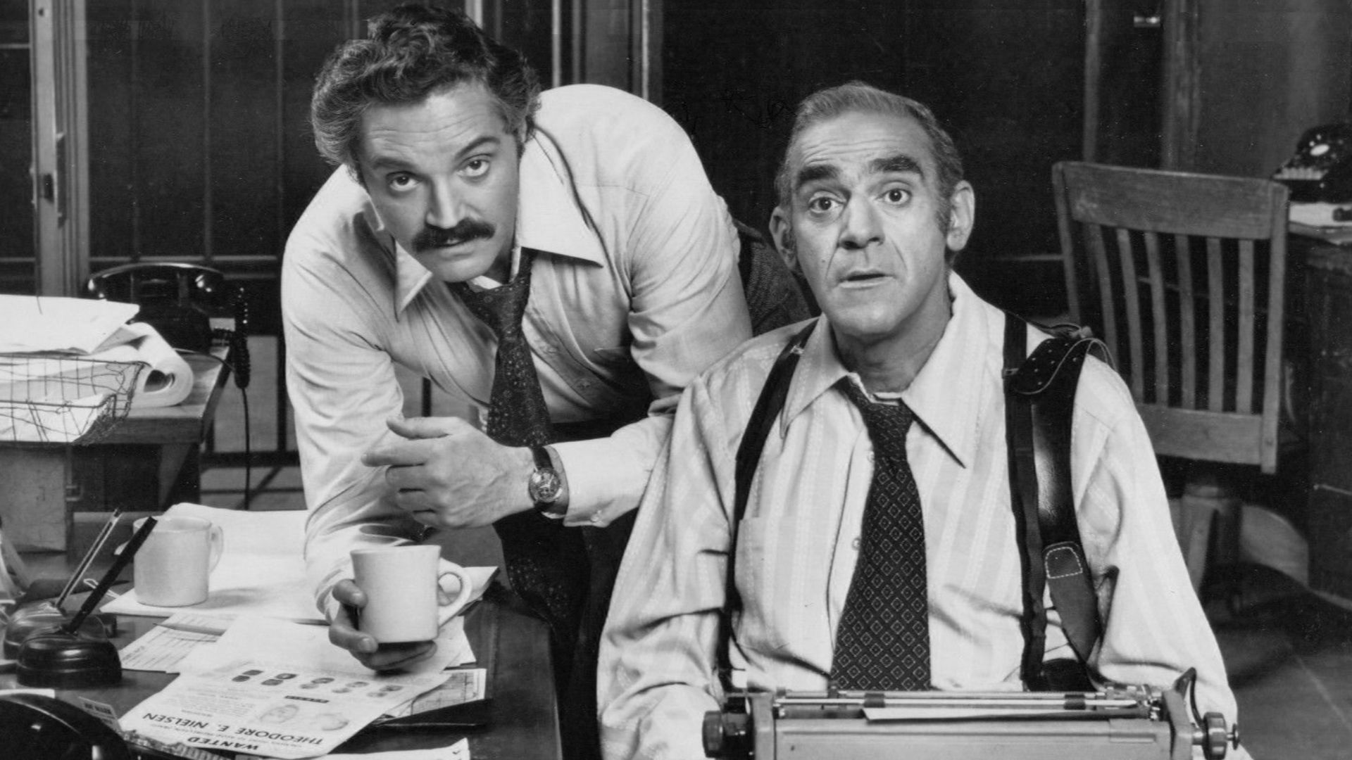 File:Hal Linden Abe Vigoda Barney Miller 1975.JPG