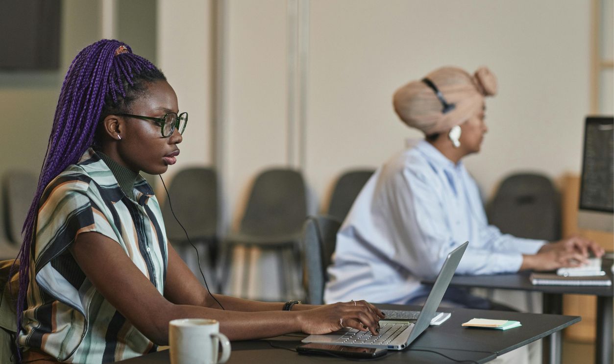 Lady working in office