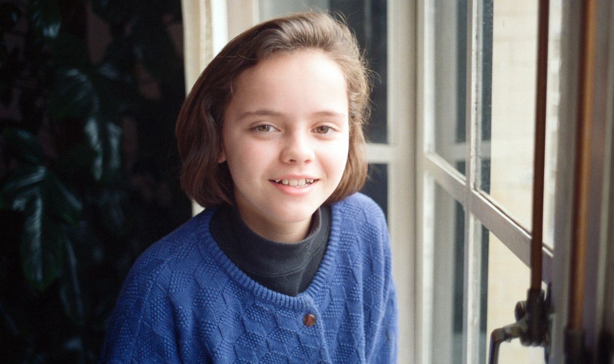 11 year old Christina Ricci, junior star in the blockbuster movie 'The Addams Family', 9th December 1991.