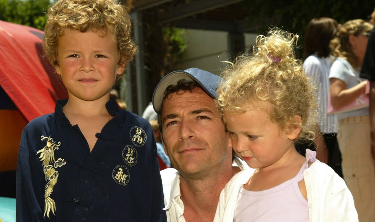 Luke Perry with son Jack and daughter Sophie during