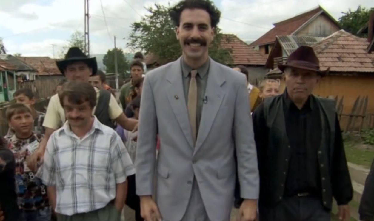 Screenshot from Borat (2006)