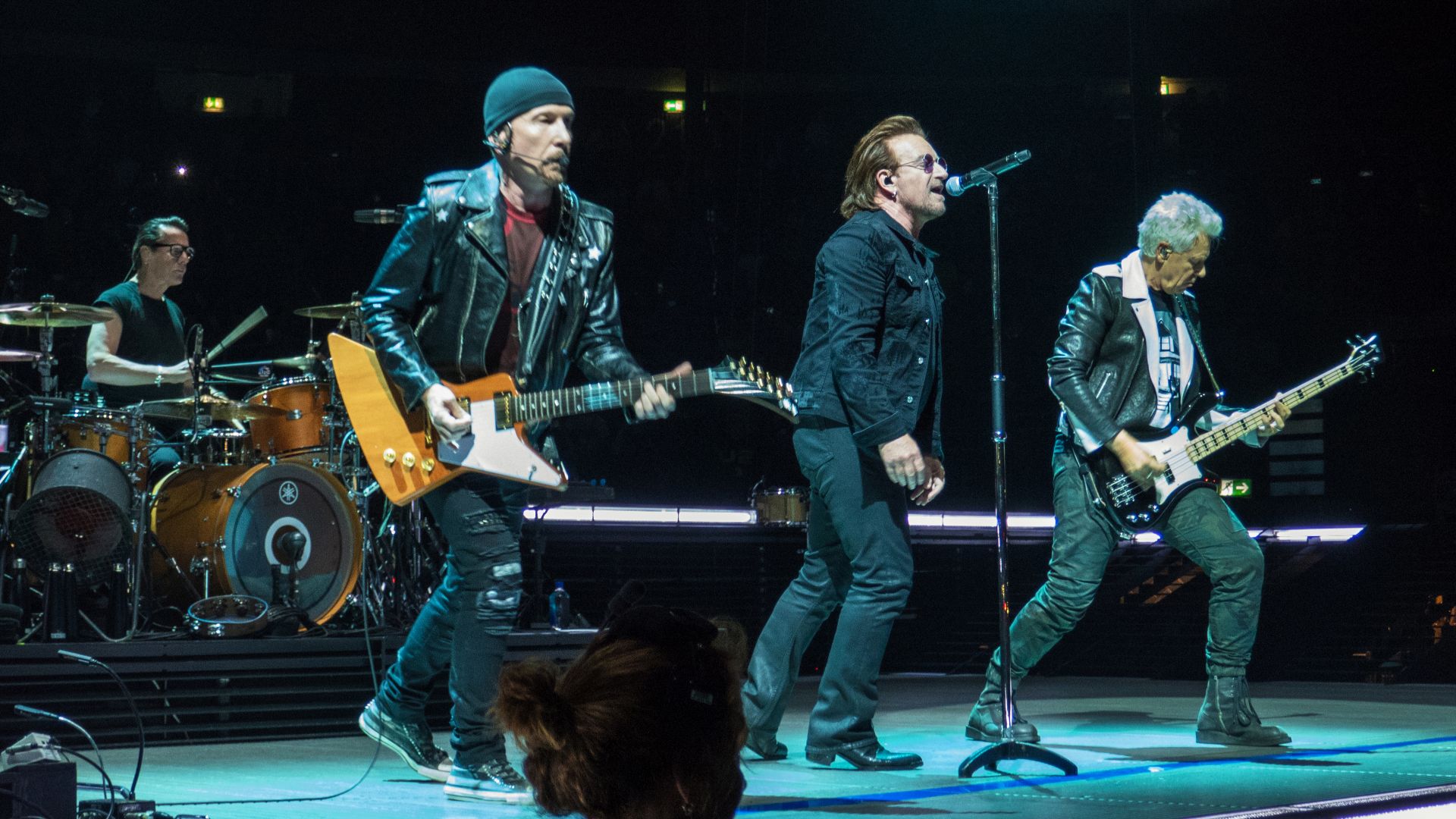 File:U2 on main stage Experience and Innocence Tour in Berlin 8-31-18.jpg