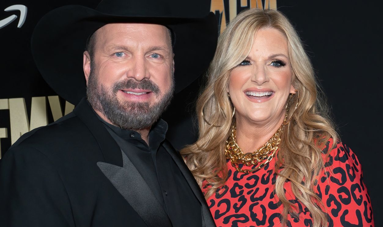 US singer-songwriters Garth Brooks and Trisha Yearwood arrive for the Academy of Country Music (ACM) Awards at Ford Center at the Star in Frisco, Texas, on May 11, 2023.