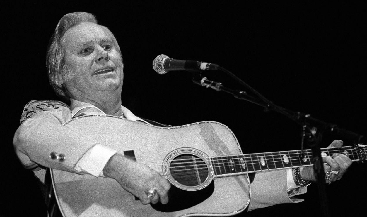 George Jones performing at the Oakland Coliseum on January 19, 1990.