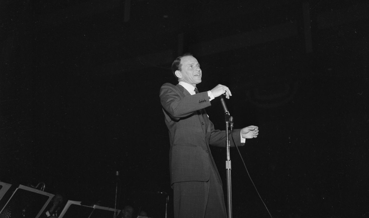 Frank Sinatra performs at the Cow Palace June 1957