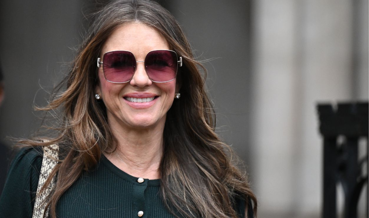 British actress Elizabeth Hurley leaves the court case against Associated Newspapers Ltd at The Royal Courts of Justice on January 22, 2026 in London, England. A group of claimants including Prince Harry, Duke of Sussex, Sir Elton John and Elizabeth Hurley are suing the publishers of the Daily Mail for alleged unlawful information gathering from 1993-2011.
