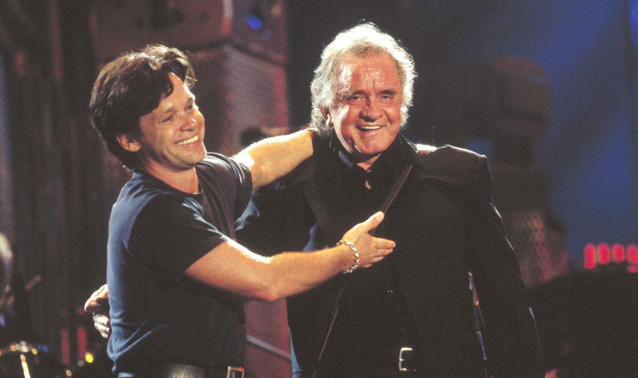 John Mellencamp and Johnny Cash at the Hammerstein Ballroom in New York City, New York