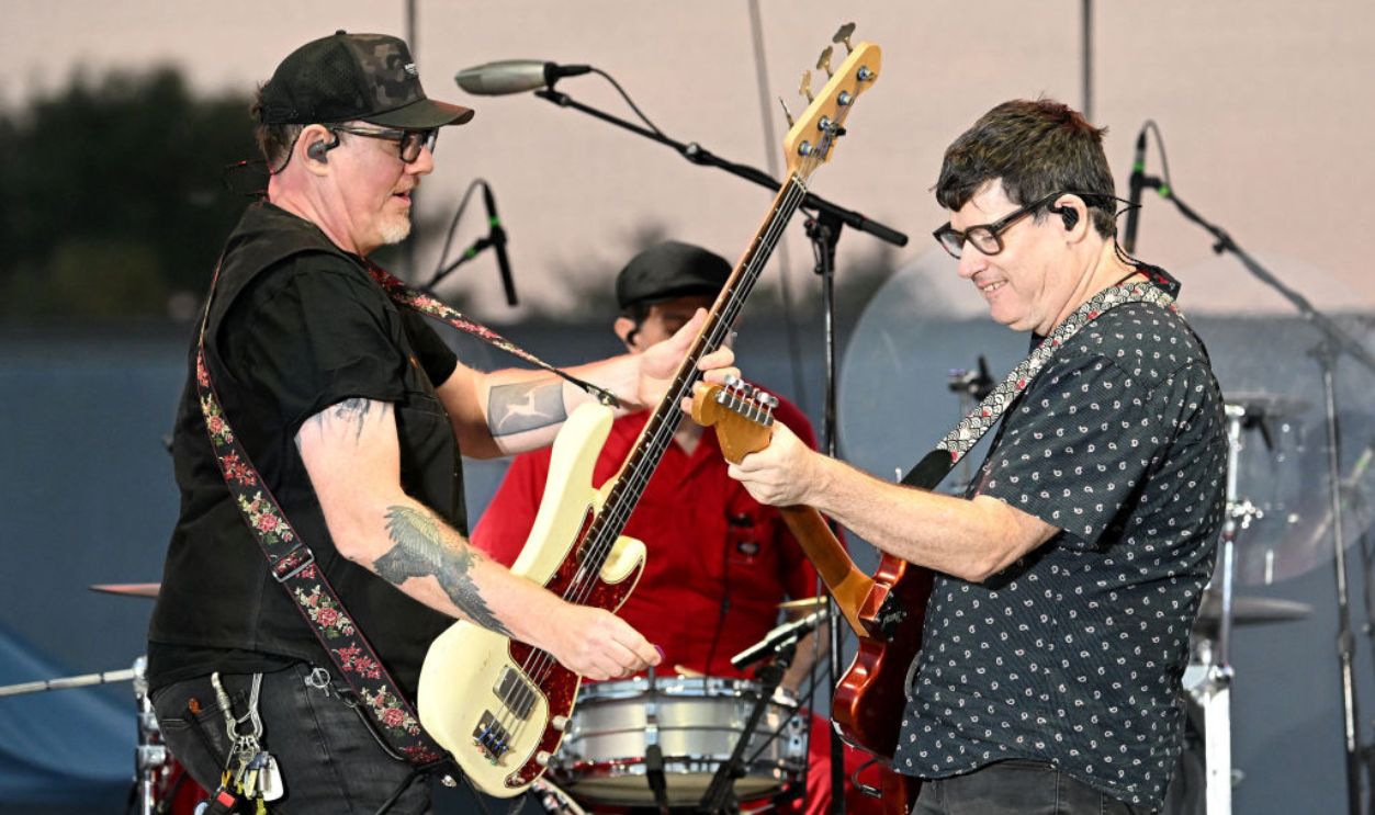 LOUISVILLE, KENTUCKY - AUGUST 22: Dylan Keefe, Shlomi Lavie, and John Wozniak of Marcy Playground performs during day 8 of the Kentucky State Fair at the Kentucky Fair & Exposition Center on August 22, 2024 in Louisville, Kentucky. 