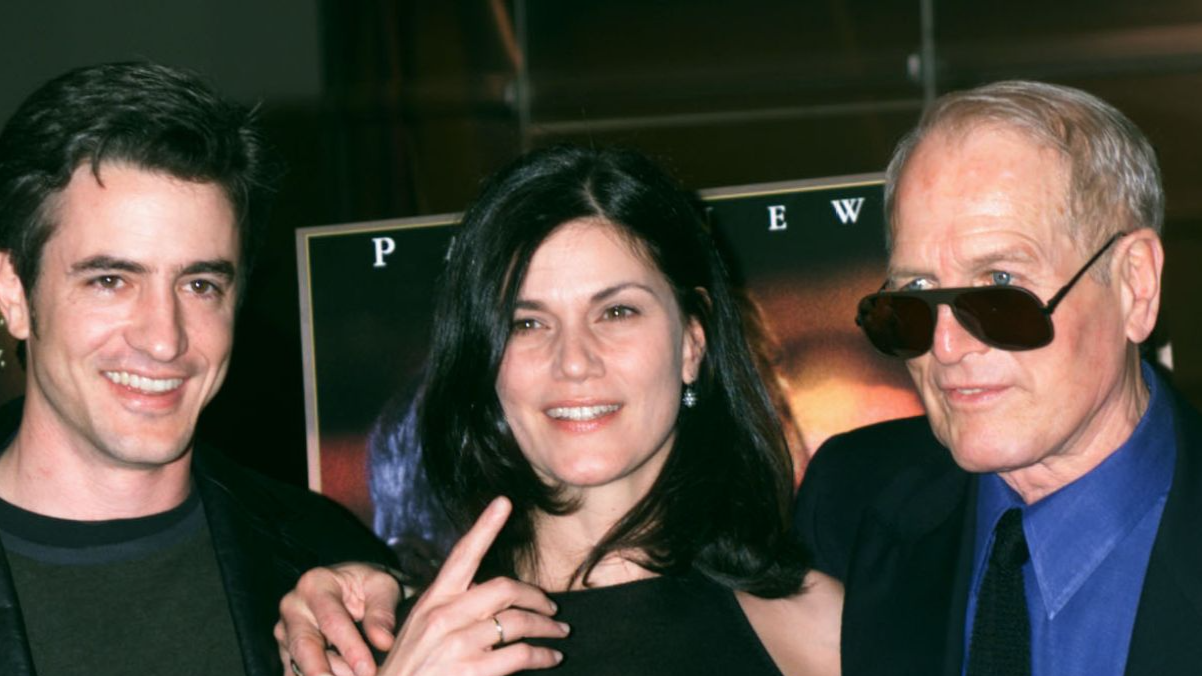 L-R Dermot Mulroney, Linda Fiorentino and Paul Newman at the screening of 'Where the Money Is' April 3, 2000 