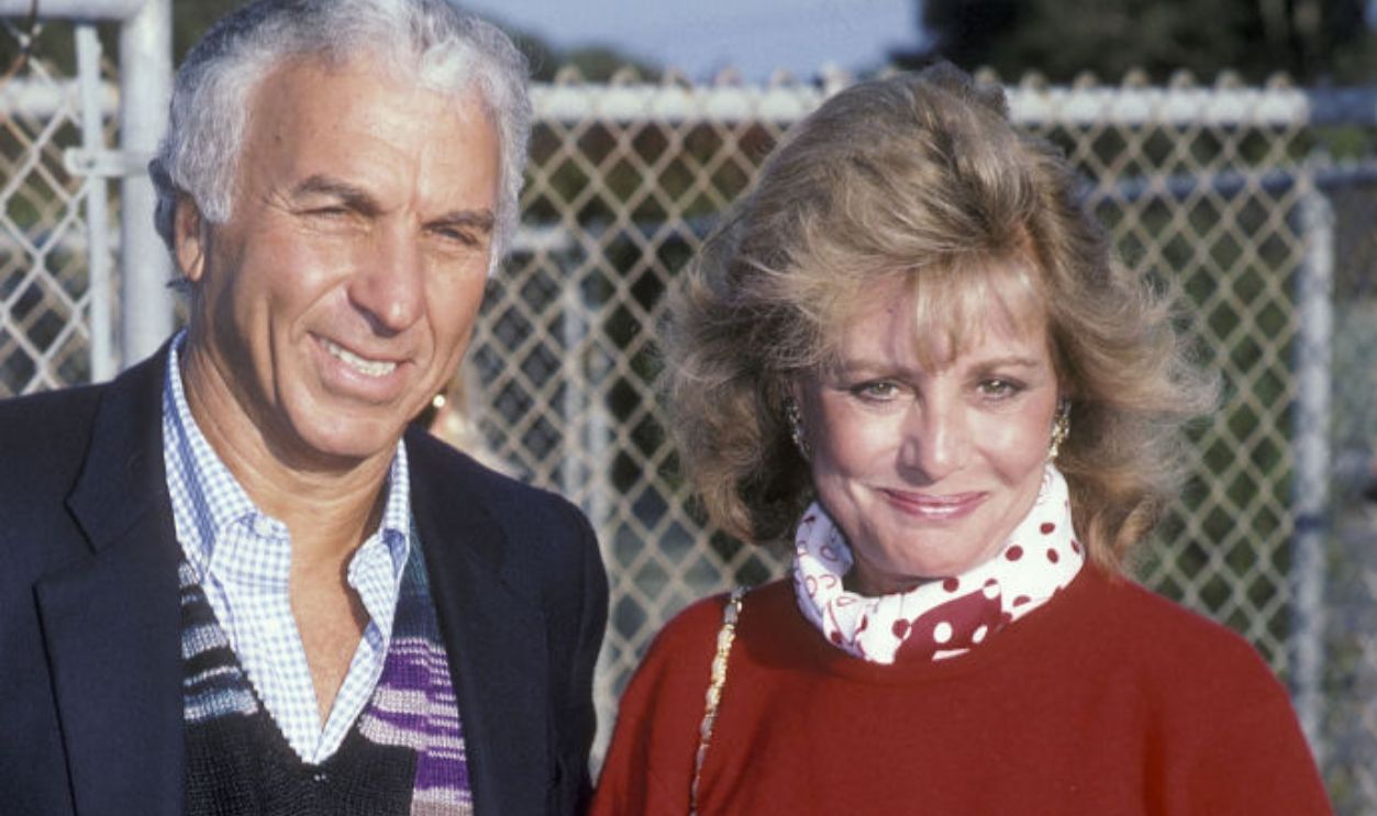 MALIBU, CA - SEPTEMBER 6: Entertainment executive Merv Adelson and TV journalist Barbara Walters attend Barbra Streisand's Special Concert Performance to Raise Funds for the Democratic Candidates for the 1986 US Senate Election on September 6, 1986 at Barbra Streisand's home in Malibu, California.