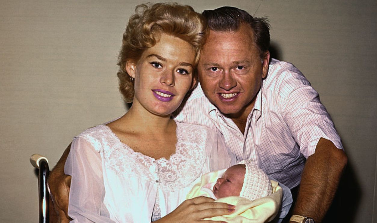 Santa Monica, Calif.: Shown here at St. John's Hospital is Mickey Rooney, wife Barbara Thomason and their new daughter Kelly Ann.
