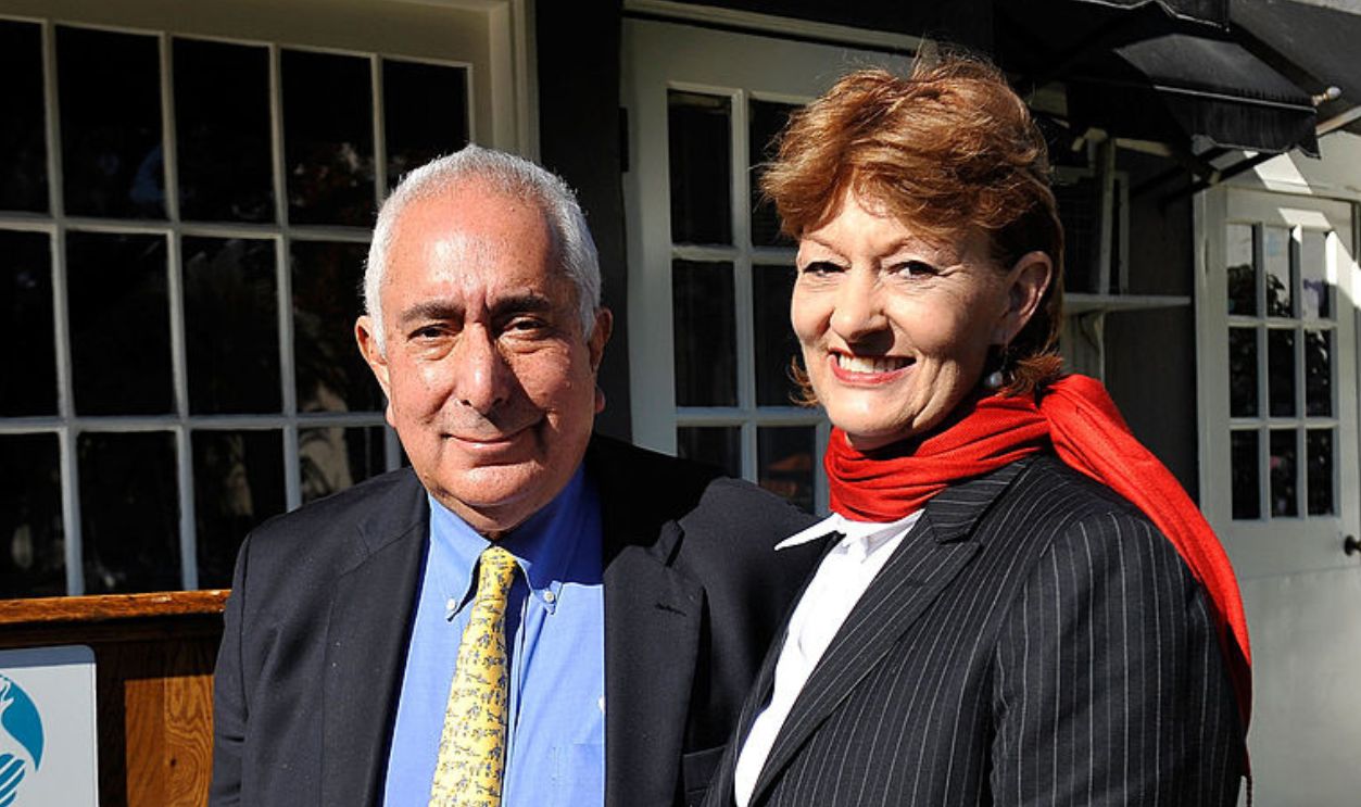 BEVERLY HILLS, CA - DECEMBER 11: Actor Ben Stein and wife Alexandra Denman join the International Fund for Animal Welfare (IFAW) at a press conference urging consumers not to buy puppies online this Holiday shopping season at The Amanda Foundation on December 11, 2012 in Beverly Hills, California.