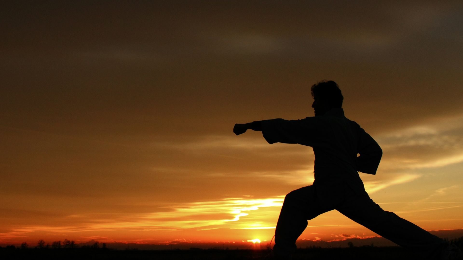 silhouette photography of man punching on air