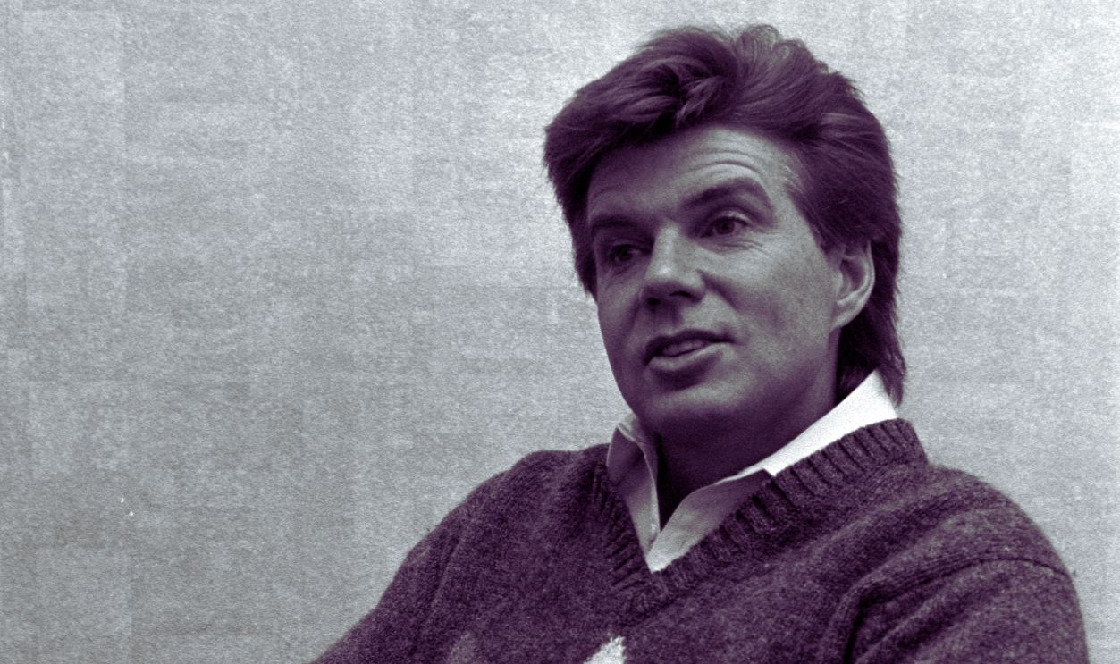 Actor John Davidson answers questions during an interview. 