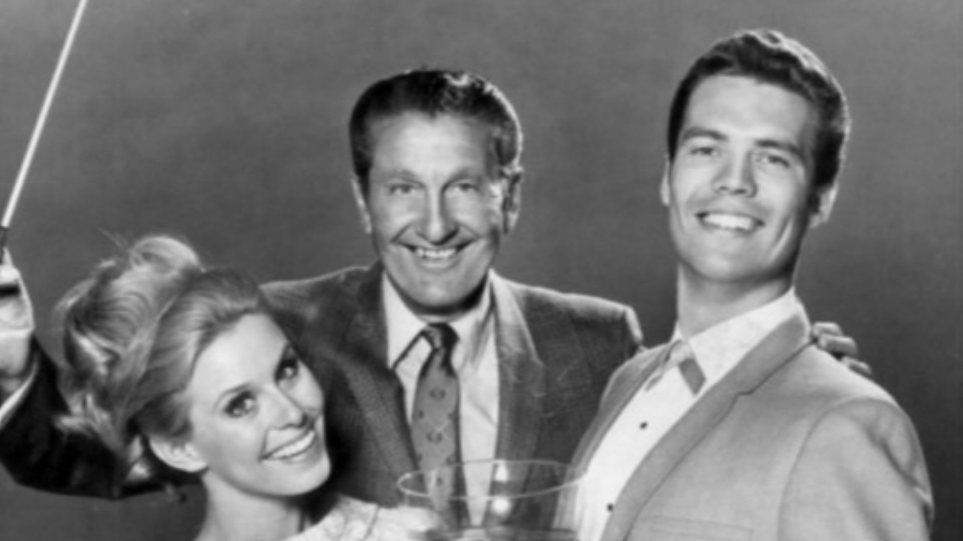 Publicity photo of Cissy King, Bobby Burgess and Lawrence Welk from the Lawrence Welk television program.