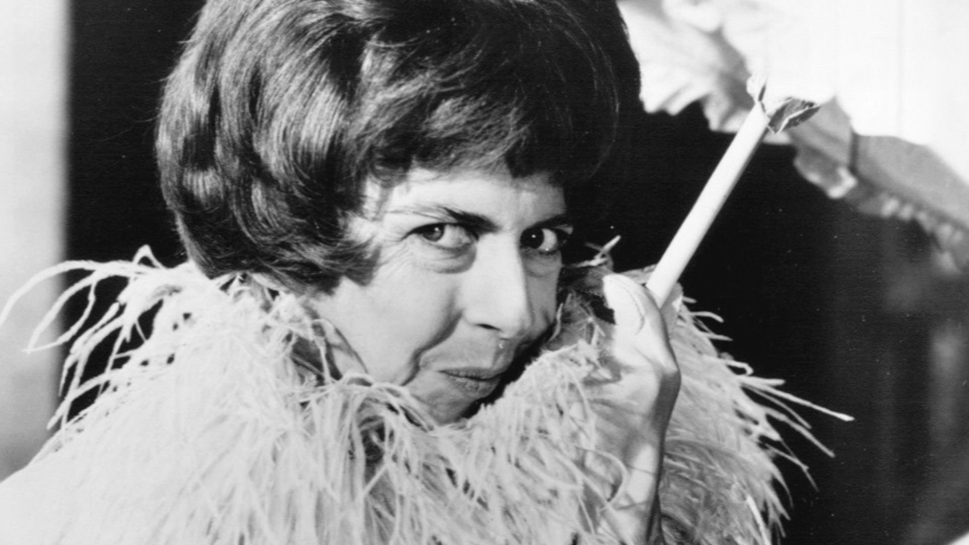 Photo of Alice Pearce as Gladys Kravitz, the nosy neighbor from the television series Bewitched.  Pearce played the role from the beginning of the series in 1964 until her death in 1966.
