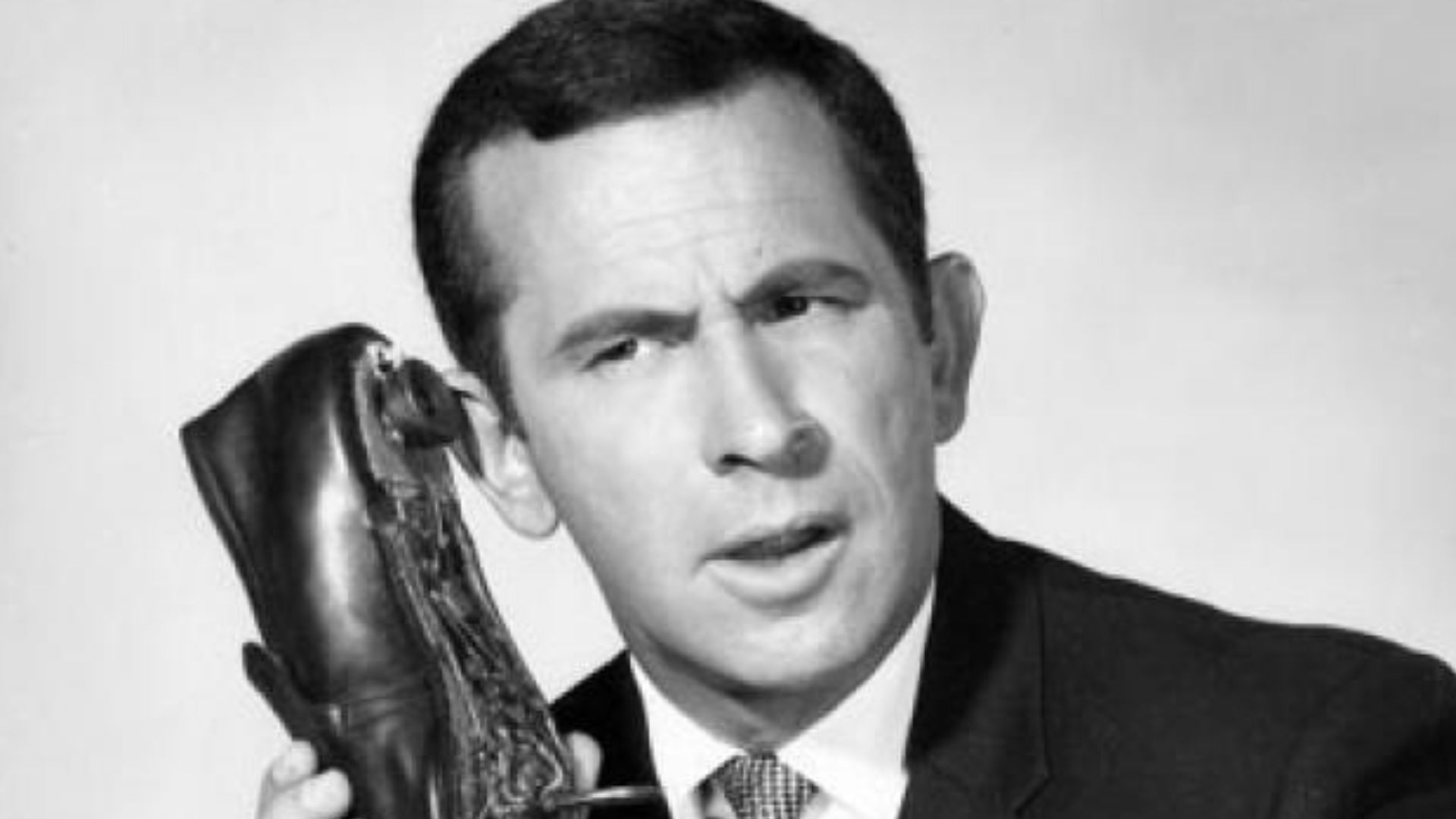 Photo of Don Adams as Maxwell Smart, with infamous