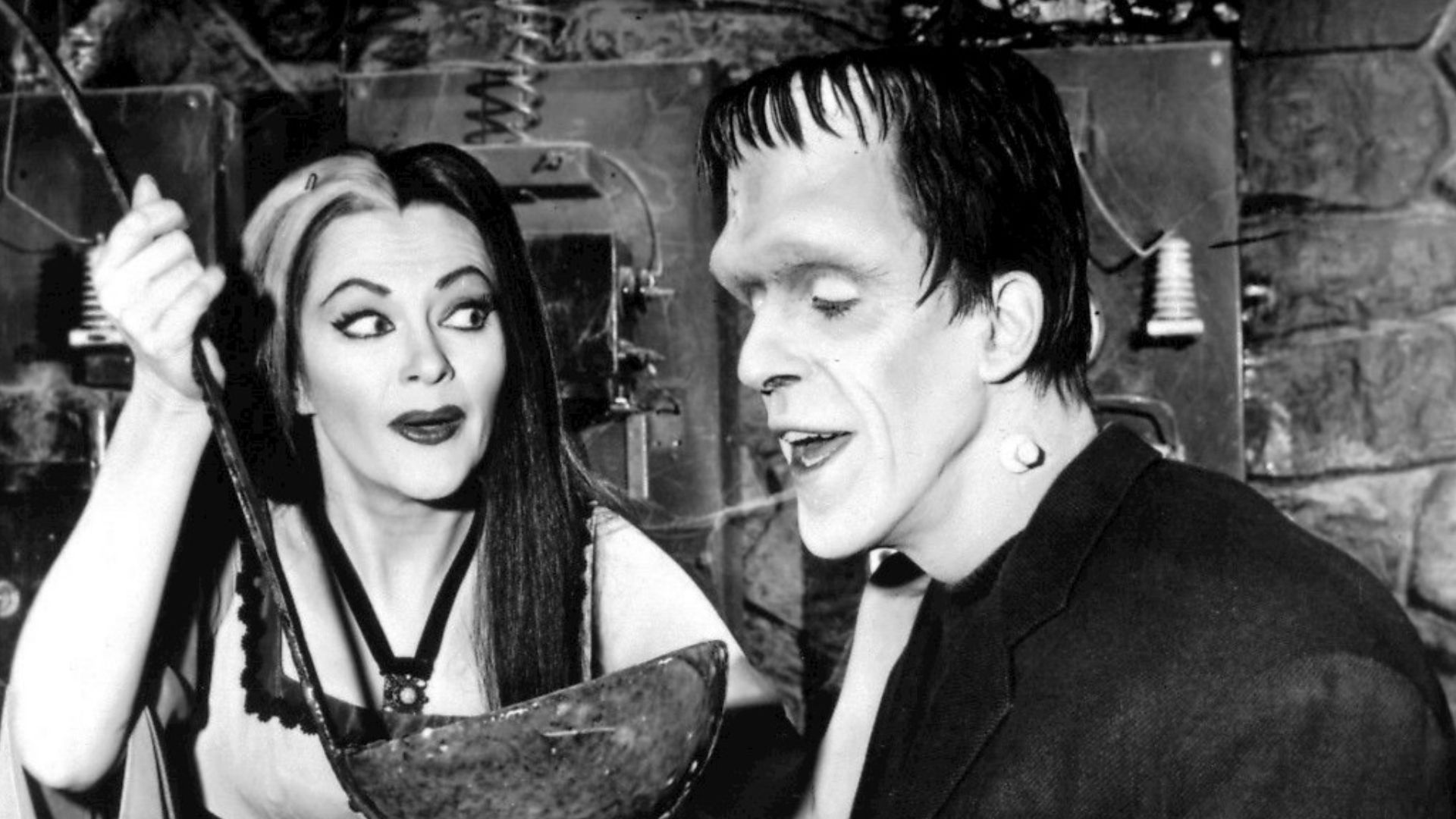 Photo of Lily and Herman Munster.