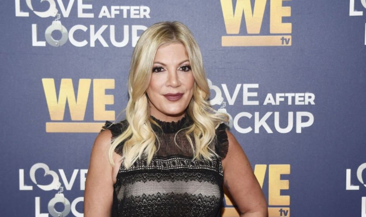 BEVERLY HILLS, CA - DECEMBER 11: Tori Spelling arrives at WE tv's Real Love: Relationship Reality TV's Past, Present & Future event at The Paley Center for Media on December 11, 2018 in Beverly Hills, California.