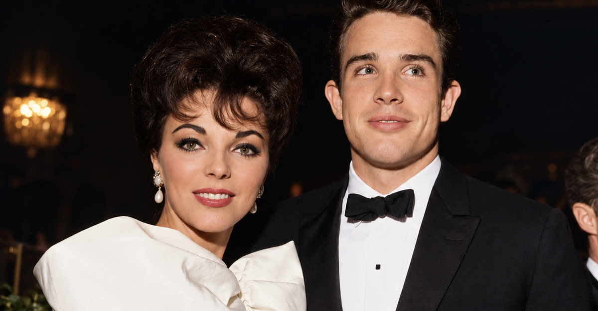 LOS ANGELES, CA - CIRCA 1959: Actor Warren Beatty and actress Joan Collins attend a party in Los Angeles, California. 