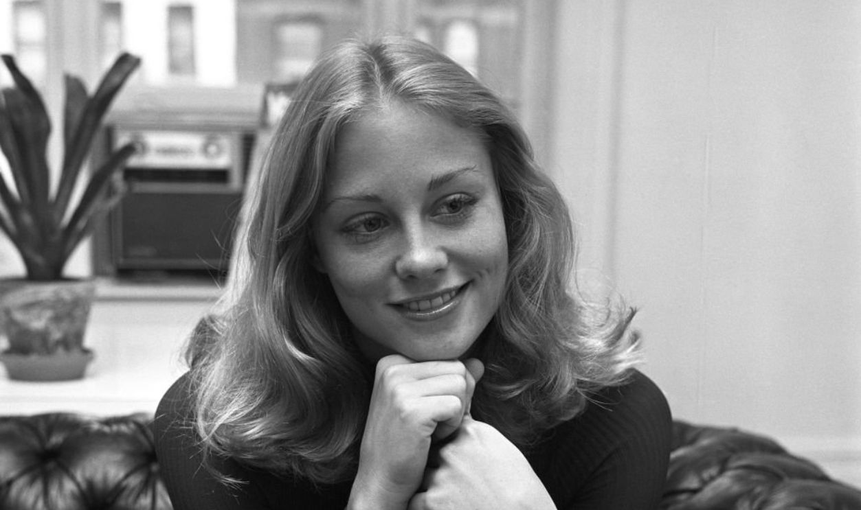 American actress Cybill Shepherd being interviewed at her home in New York