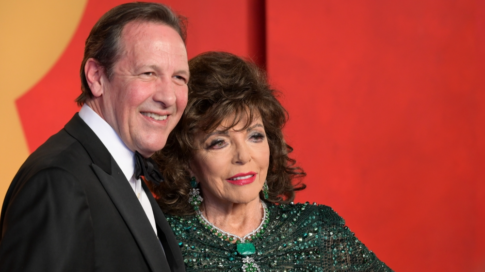 Joan Collins and Percy Gibson at the 30th Vanity Fair Oscar Party. - 2024