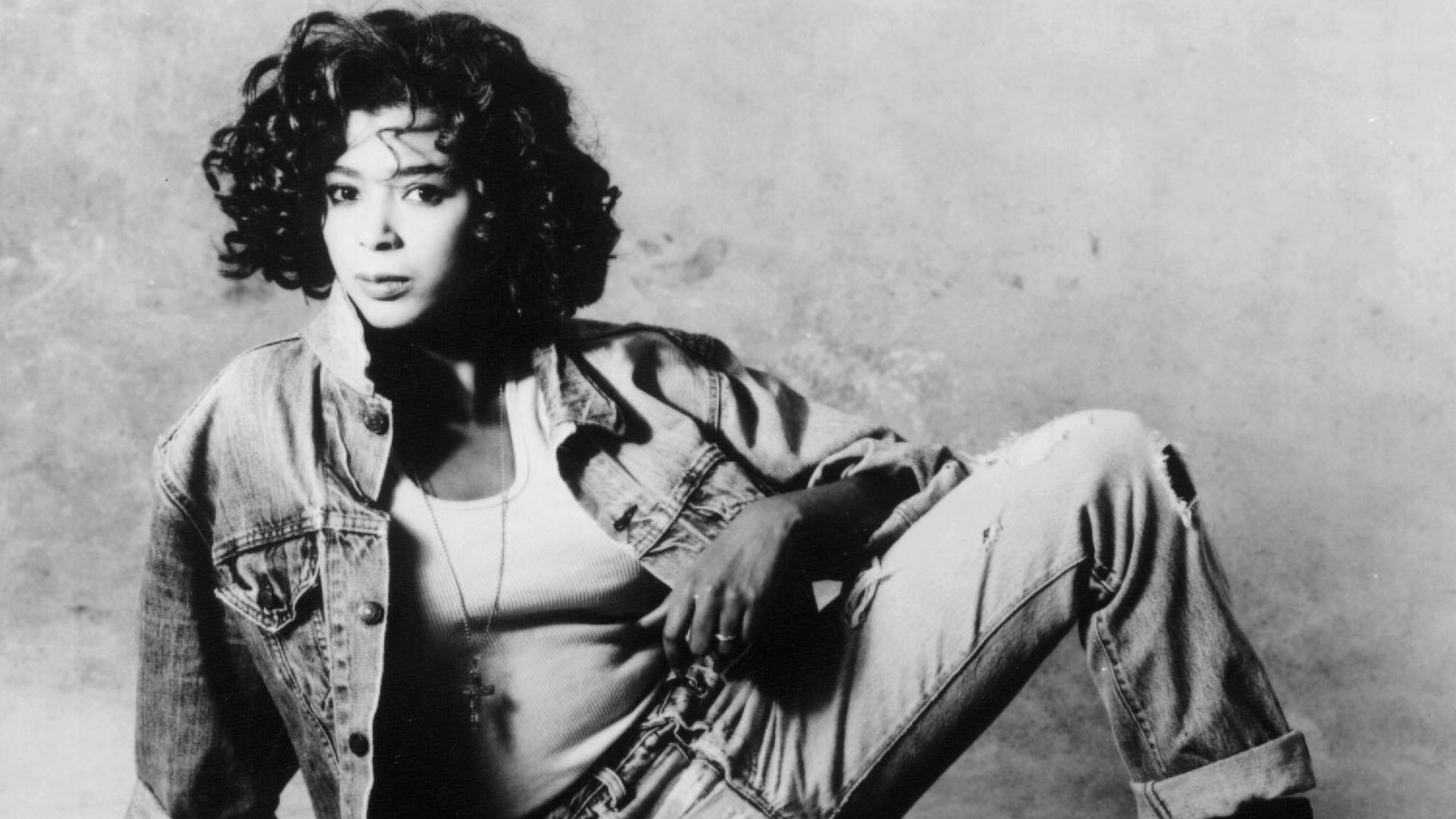 Irene Cara in a 1987 publicity photo for Elektra Records promoting her final major studio album Carasmatic. Elektra let Cara go after the album failed to meet commercial and critical objectives. According to Cara, she was being silently blacklisted from t