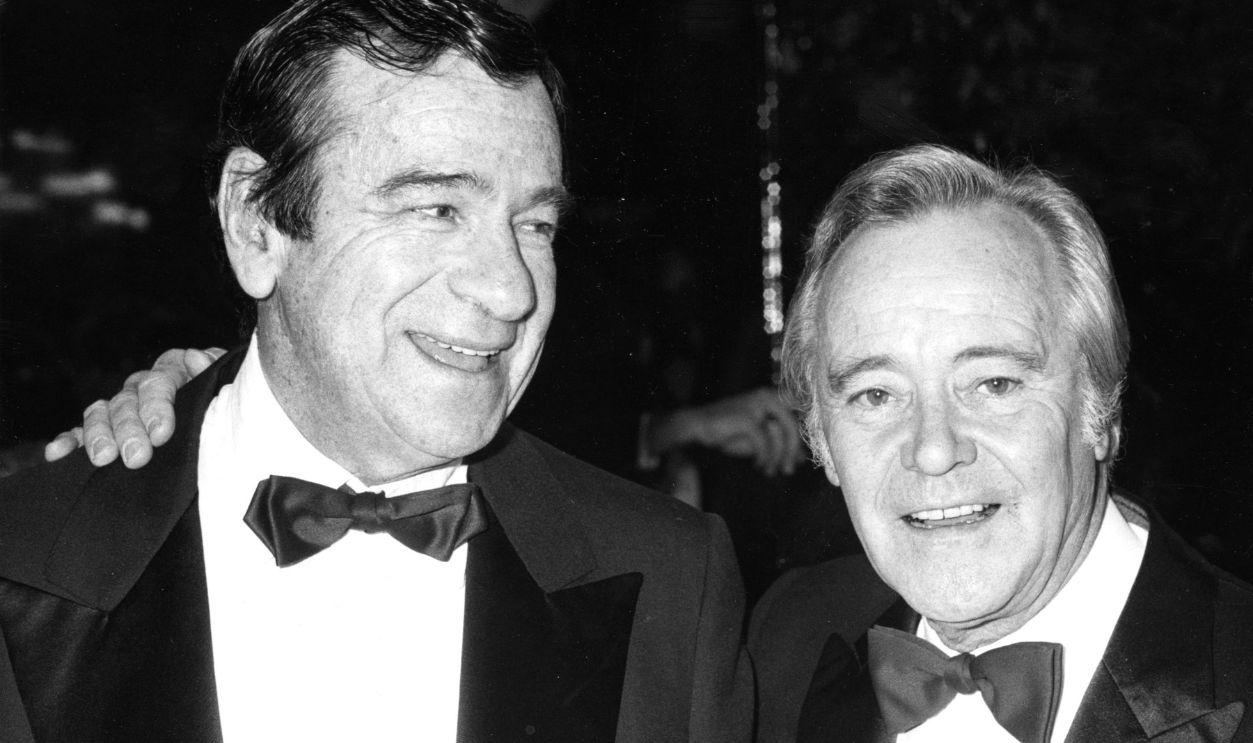 Walter Matthau and Jack Lemmon during American Film Institute Salute to William Wyler at Unknown Venue in New York City, NY, United States.